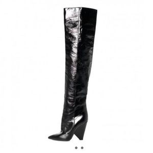Saint Laurent Calfskin Niki 105 Thigh High Boots